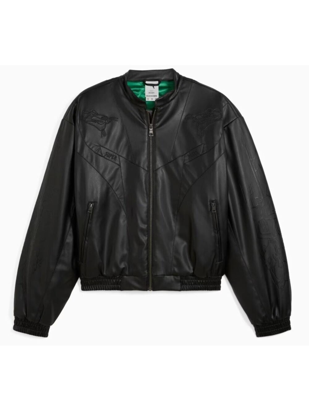 PUMA Moto Super Puma Pleather Bomber Jacket $250 Black 630773 01 Men's LARGE L